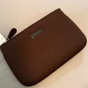 Coach neoprene Brown makeup cosmetic Toiletry Bag new